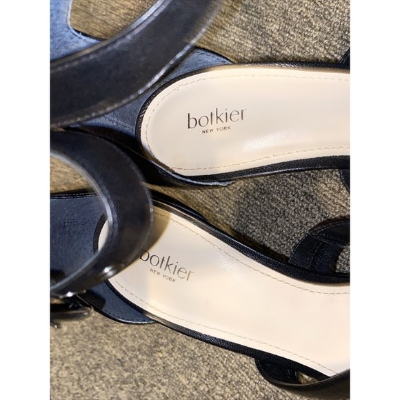 Botkier New York Black Leather Lorri Two Band Ankle Strap Sandals Heels Size 9 - Picture 7 of 16